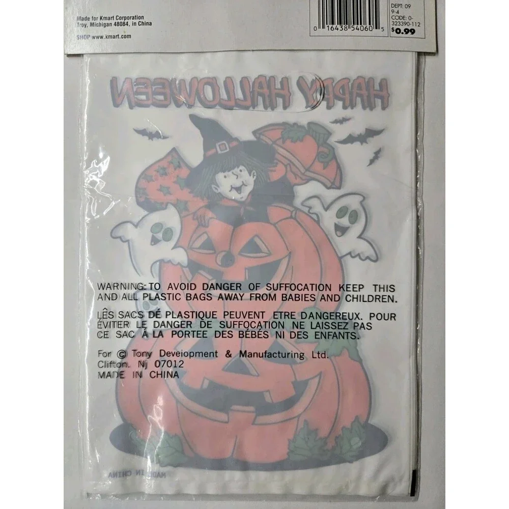 Vintage K-Mart Totally Ghoul Halloween Loot Bags Pack Of 10 (X3) Pumpkins Witch